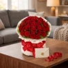 bouquet of 25 red roses pic