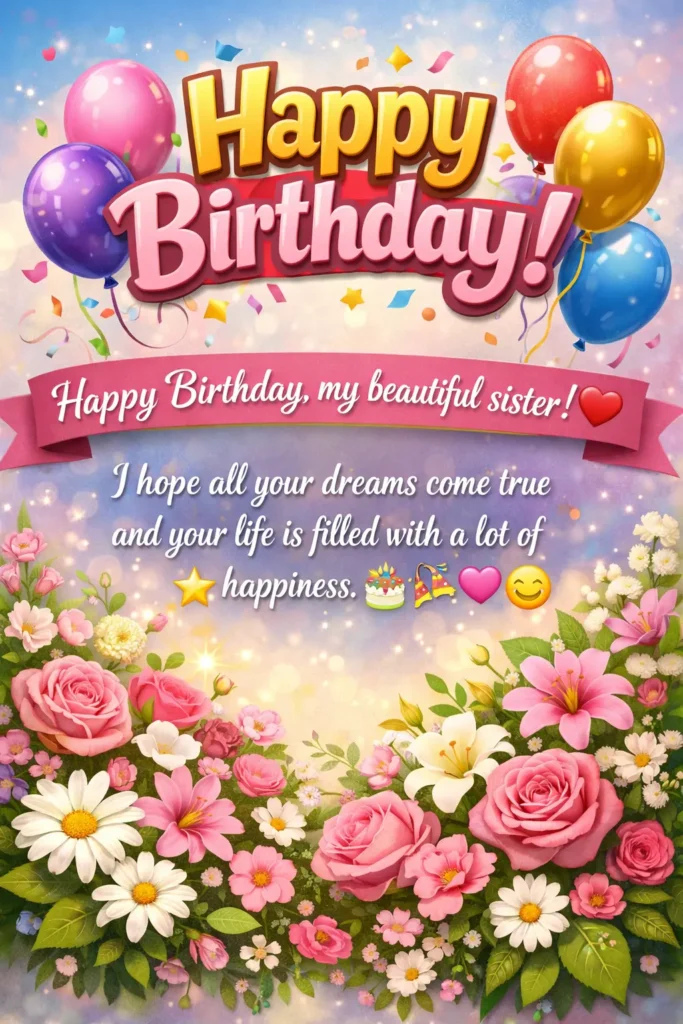 happy birthday wishes for sister