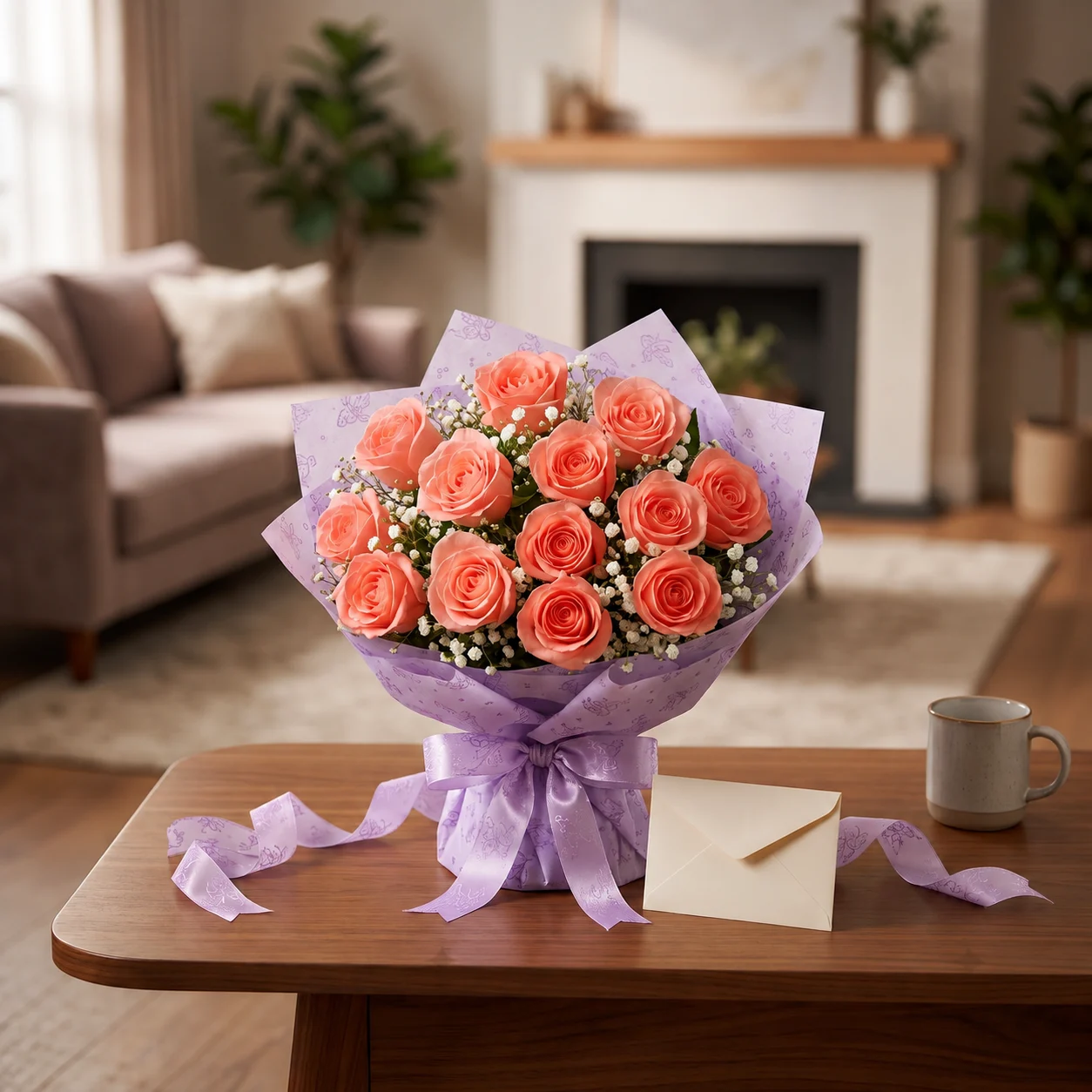 12 Pink Roses