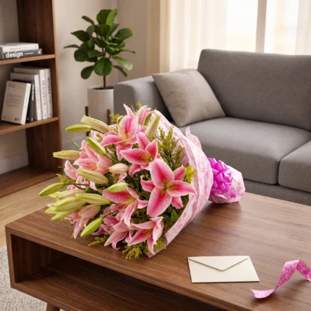 6 Pink Lilies